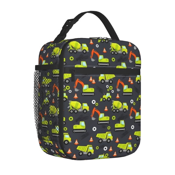 Construction Lunch Box, Multi-Pocket Insulated Meal Bag, Reusable Soft Shell Thermal Bento Container, Leak-Resistant Snacks Drinks Food Carrier for Adults