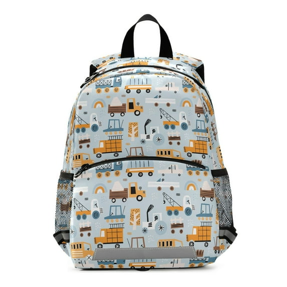 Construction Machines Cars Truck Kids Backpack Toddlers School Bookbag Age 2-6 Children Preschool Bag Boys Girls Kindergarten Daypack