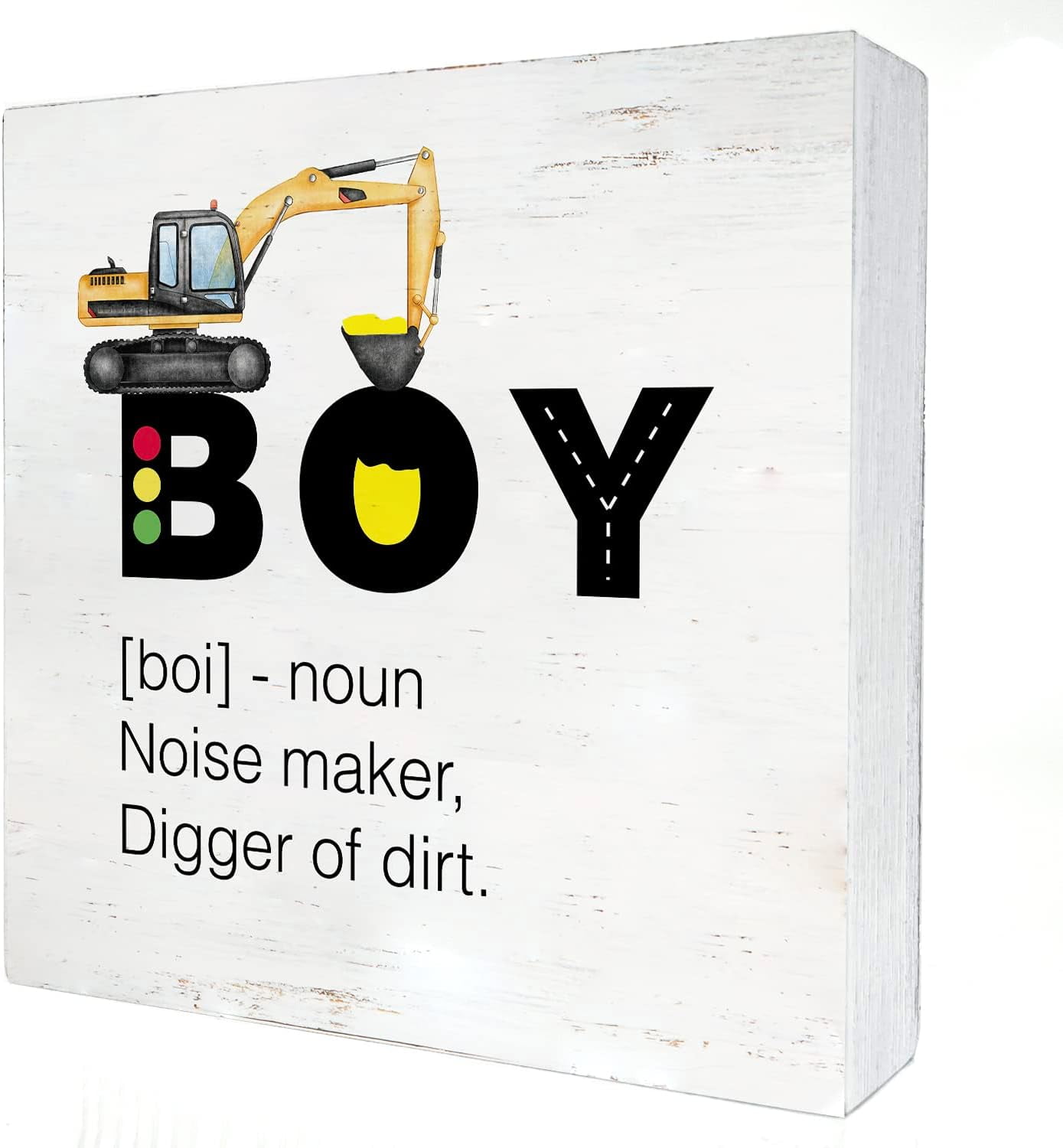 Construction Nursery Wood Box Sign Construction Truck Boy Definition Wooden Box Sign Block for