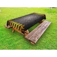 thumbnail image 1 of Construction Outdoor Tablecloth, Abstract Background with Caution Tape Inspired Frame Borders, Decorative Washable Fabric Picnic Tablecloth, 58 X 120 Inches, Dark Taupe Yellow Marigold, by Ambesonne, 1 of 2