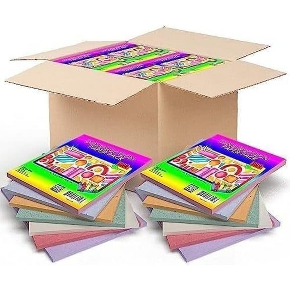 E-Clips USA 72-Sheet Construction Paper Book, Assorted Color Art Paper, 9” x 12”, 2-Pack