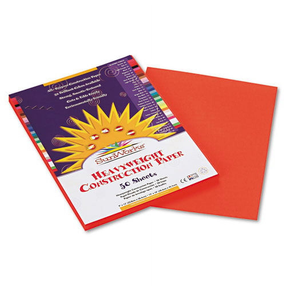 "Construction Paper, 58 lb Text Weight, 9 x 12, Orange, 50/Pack | Bundle of 10 Packs"