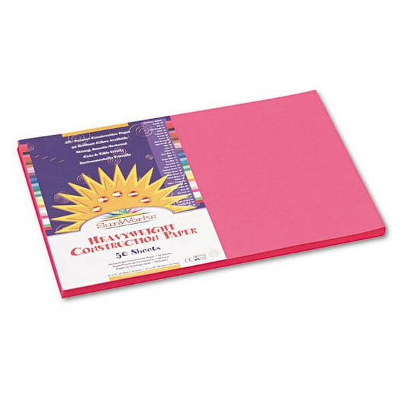 "Construction Paper, 58lb, 12 X 18, Hot Pink, 50/pack | Bundle of 2 Packs"