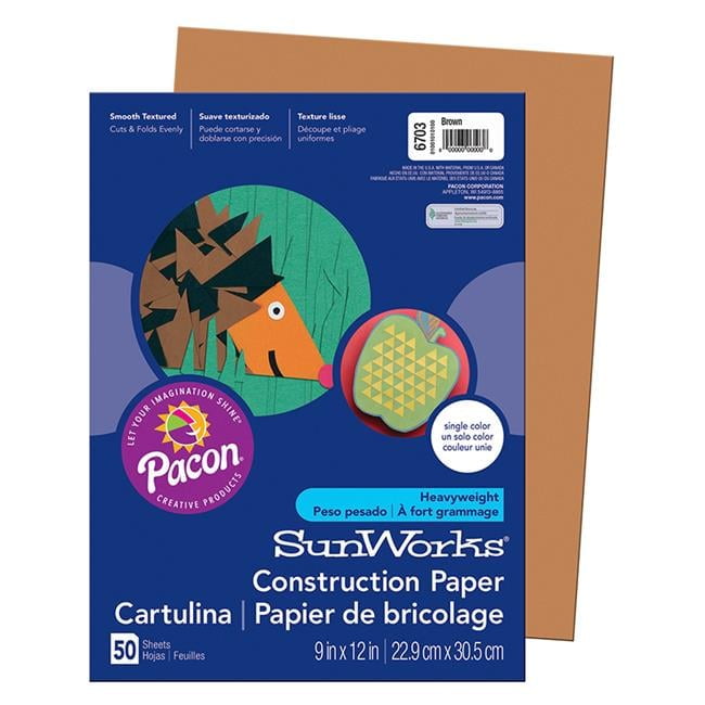 Construction Paper, Brown - 9 x 12 in. - Pack of 10