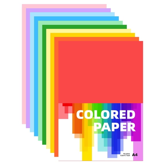 Construction Paper Bulk Pack, A4 Size School Classroom Supplies, Heavyweight Paper for Arts Crafts Painting Coloring Drawing, 100 Sheets Assorted Colors