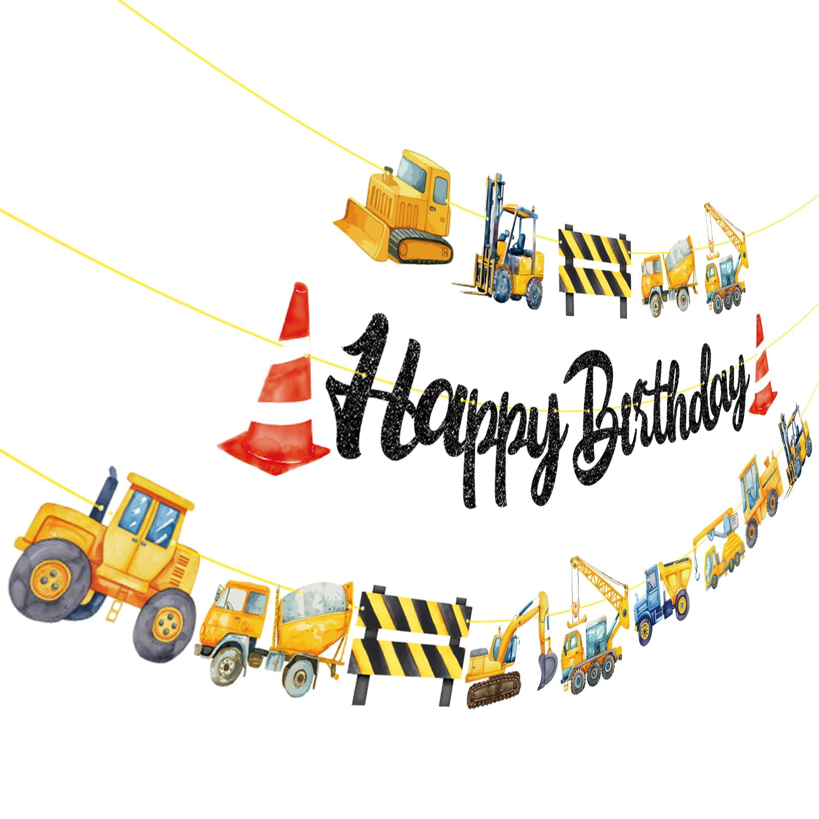 Airplane Theme Party Banner Set - 3 Pre-Strung Aviation Banners With Helicopter & Plane Cutouts For Birthday Baby Shower