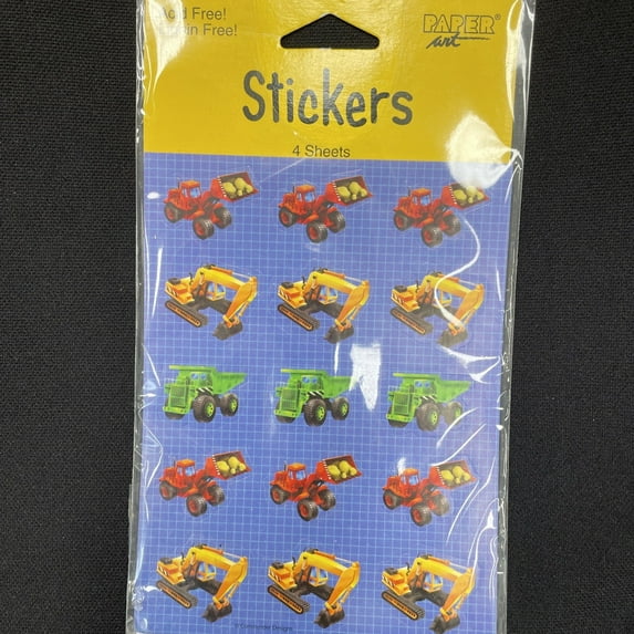 Construction Party Stickers - 4 Sheets