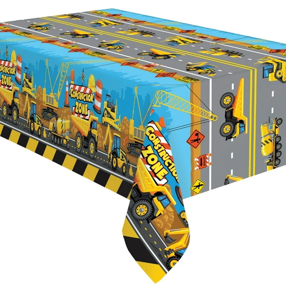 Construction Party Tablecloth - Construction Party Supplies 2 Pack