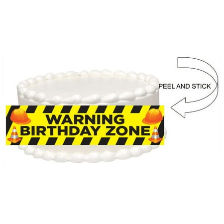 Construction Peel and Stick Edible Cake Image Wrap Ribbon
