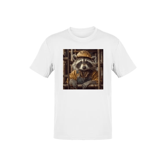 Construction Raccoon Worker Art Men's T-shirt