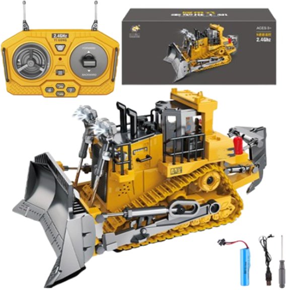 Construction Rc Set of 4, Rc Construction Vehicles, Remote Control Construction Equipment, Alloy Material, with Cool Lights and Sounds (A)