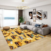 Construction Rug For Kids - Construction Theme Rug, Construction Vehicle Rugs For Living Room Bedroom, Washable Non Slip Soft Small Carpet, Patterned Area Rugs & Home Decor
