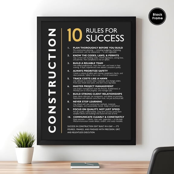 Construction Rules For Success Wall Art Print, Unframed Paper Poster 8x10in