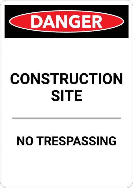 Construction Site No Trespassing Retro Metal Tin Signs 12X8 Inch For ...
