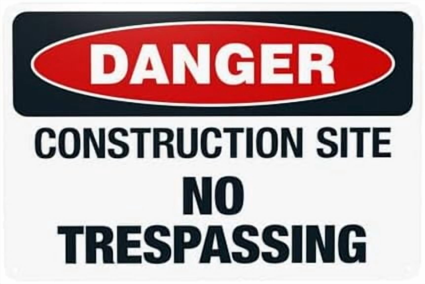 Construction Site No Trespassing Warning Sign, Construction Metal Signs ...