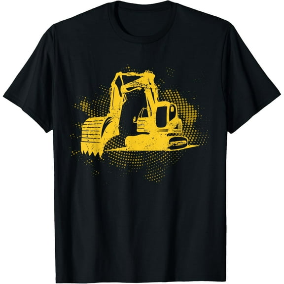 Construction Site Truck Driving Men Boys Gift Excavator T-Shirt100% pure cotton short-sleeved shirt for both men and women