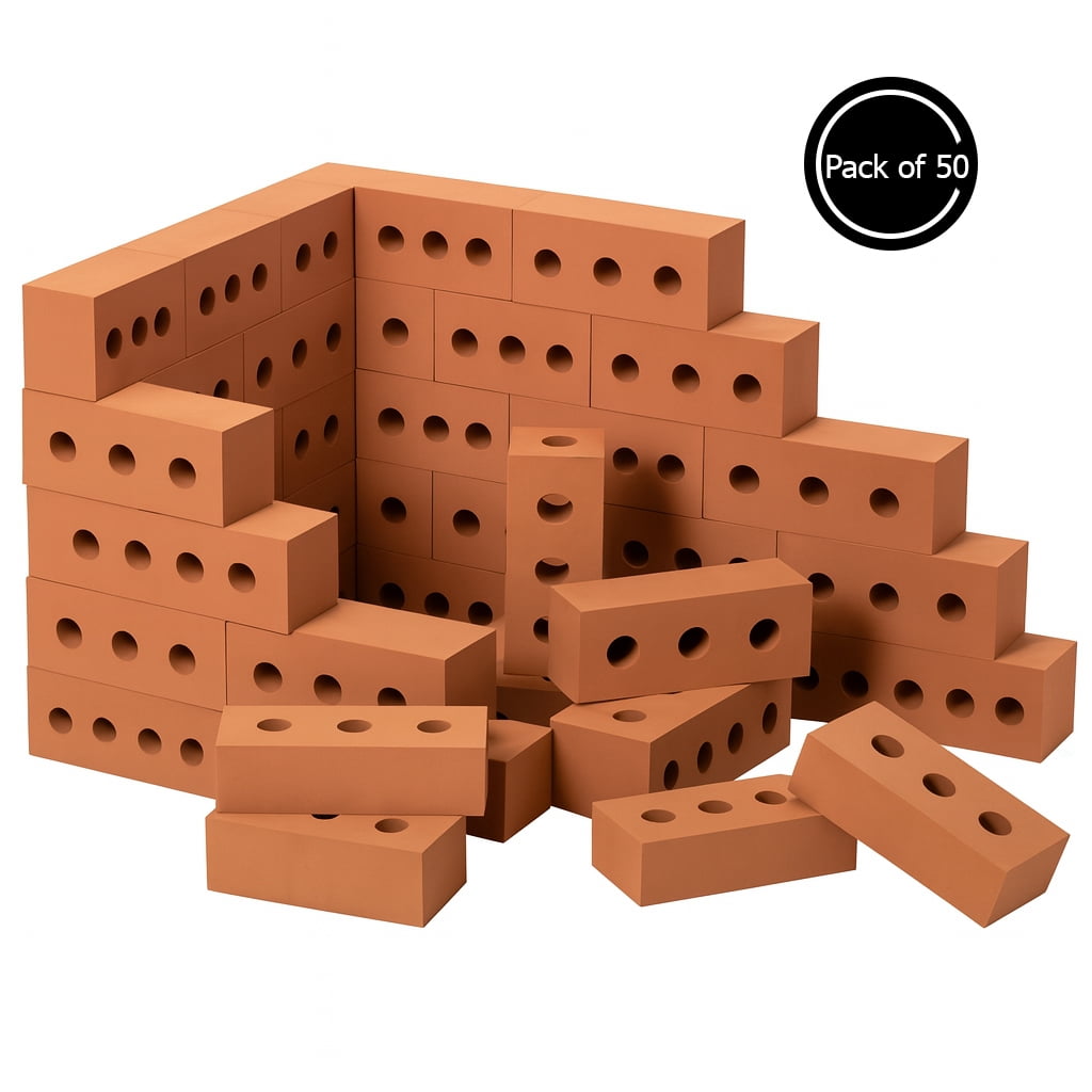 Construction Stacking Building Red Brick Block, Rectangle Foam Kids ...