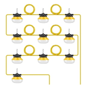 Construction String Lights 100FT, 100W, 10-Pack, 5000K Waterproof Work Lights