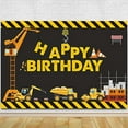 thumbnail image 1 of Construction Theme Birthday Party Photography Backdrop - Dump Truck Birthday Background Cake Table Boy Birthday Decorations, 1 of 3