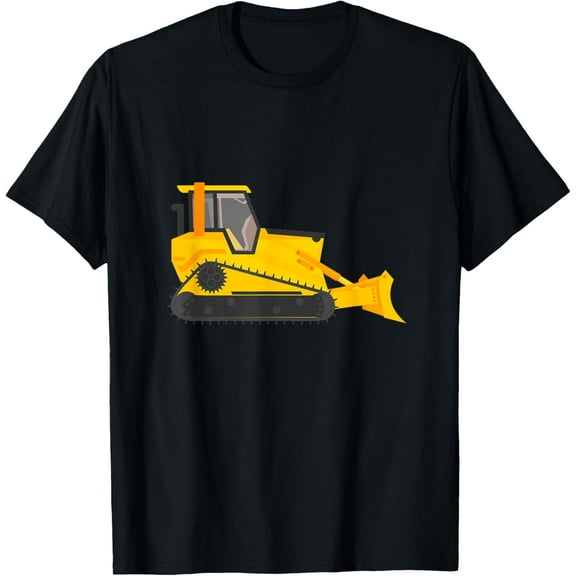 Construction Theme Bulldozer T-shirt men and women can wear, black, white, gifts