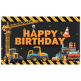 thumbnail image 1 of Construction Theme Happy Birthday Banner Colorful Vehicles Design Party Backdrop for Kids Celebration Event Decoration, 1 of 8