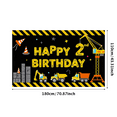 thumbnail image 1 of Construction Themed Happy 2 Birthday Banner Backdrop Decoration for Birthday Party Photography Props Party Supplies Background Decor, 1 of 7