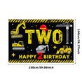 thumbnail image 1 of Construction Themed Happy 2 Birthday Banner with Tractors Cranes Helmets for Birthday Party Decorations Backdrop Photography Props Party Supplies, 1 of 7