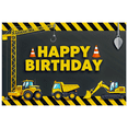 thumbnail image 1 of Construction Themed Happy Birthday Banner Background Party Decors Photography Props Birthday Party Backdrop Decorations, 1 of 8