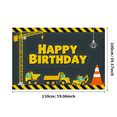 thumbnail image 1 of Construction Themed Happy Birthday Banner Background Party Decors Photography Props Birthday Party Backdrop Decorations, 1 of 8