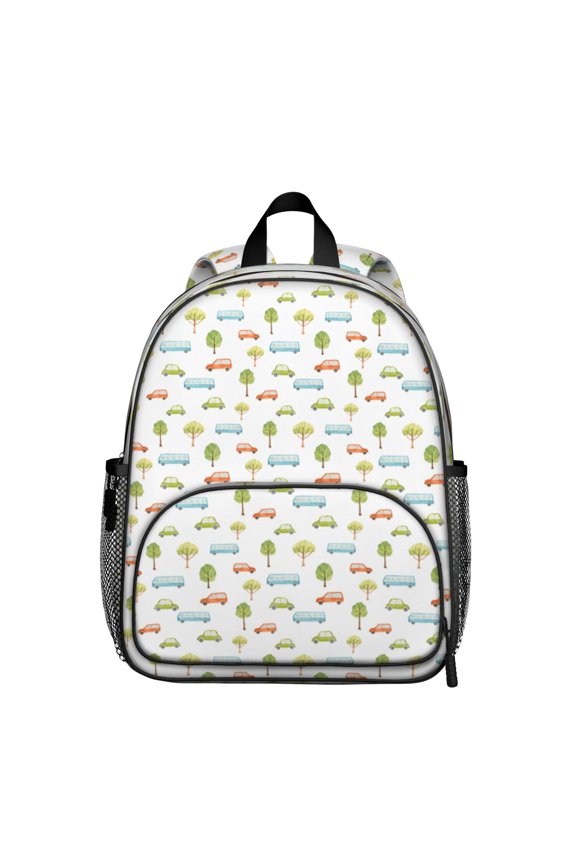 Construction Themed Waterproof Backpack - Ergonomic Student Daypack with Spacious Compartment & Side Pockets
