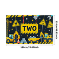 thumbnail image 1 of Construction Themed Yellow Sign Two Banner Backdrop Decor for Party Photography Props Kids Birthday Celebrations Decorations, 1 of 8