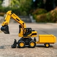 thumbnail image 1 of Construction Toy, ZzCityTK Excavator Bulldozer Car Model for Kids, Multi-Joint Controllable Inertial Sliding Plastic Toy with Detachable Components for 4-6 Year Old Boys, Yellow, 1 of 7