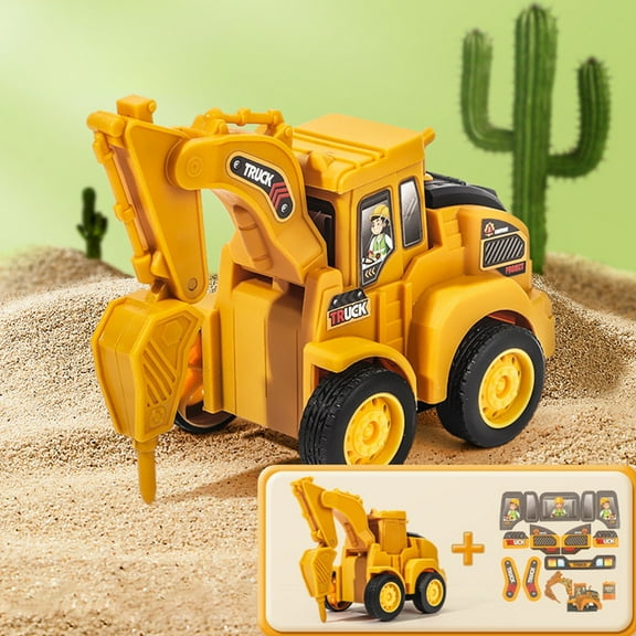 Construction Toys for 2 3 4 5 6 + Year Old Boys Kids Toddlers Girls, Sandbox Excavator Toy Trucks Construction Truck Toys Vehicles Bulldozer Road Roller Toy Christmas Birthday Gifts for Boys