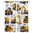 thumbnail image 1 of Construction Truck Blackout Curtains for Bedroom/Living Room, Thermal Insulated Kitchen Curtains, Cartoon Grips and Bulldozers Stirrup Car Grommet Darkening Window Treatment Drapes 42"x84"x2, 1 of 8