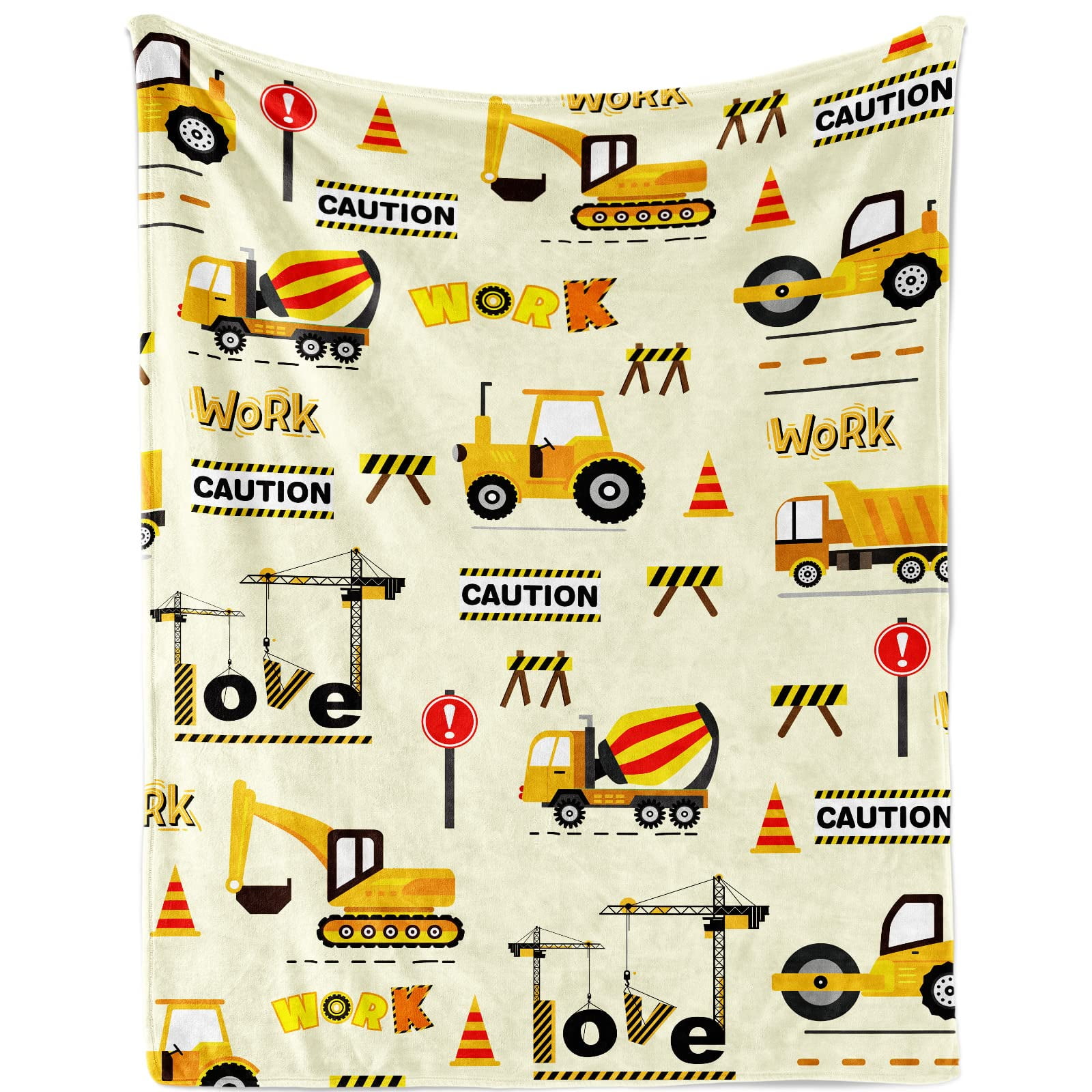 Construction Truck Blanket for Boys Excavator Plush Throw Blanket