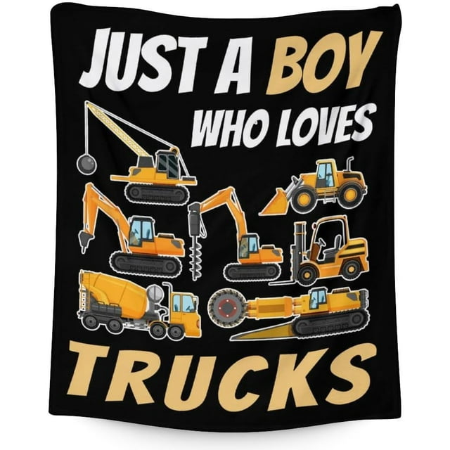 Construction Truck Blanket Soft, Fuzzy & Warm 40"x50" Small Blanket