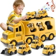 thumbnail image 1 of Construction Truck Boy Toys for 3 4 5 6 7 Years Old Engineering Transport Vehicle Carrier Truck, Kids Excavator Crane Gift Toys for Boys & Girls Aged 4-6, 1 of 6