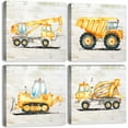 thumbnail image 1 of Construction Truck Canvas Wall Art Boys Room Wall Decor for Toddler Bedroom Tractor Digger Excavator Pictures Vehicle Theme Posters Construction Decor for Playroom Nursery Home Decorations 14x14"4Pcs, 1 of 6