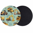 thumbnail image 1 of Construction Truck Coasters Set of 2, Absorbent Coasters for Drinks, Cartoon Grips and Bulldozers Green Coaster for Desk Coffee Table Protection, Home Decor House Warming Gifts 4", 1 of 8