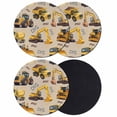 thumbnail image 1 of Construction Truck Coasters Set of 4, Absorbent Coasters for Drinks, Cartoon Grips and Bulldozers Beige Coaster for Desk Coffee Table Protection, Home Decor House Warming Gifts 4", 1 of 8