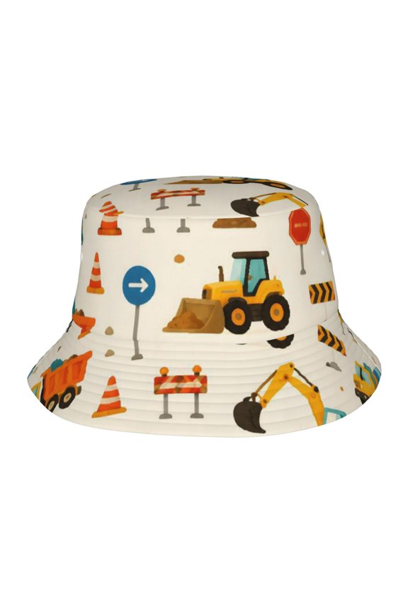 Construction Truck Excavator Fisherman's Hat Casual and Breathable Sun Hat for Men and Women