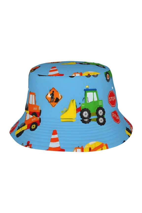 Construction Truck Fisherman's Hat Casual and Breathable Sun Hat for Men and Women