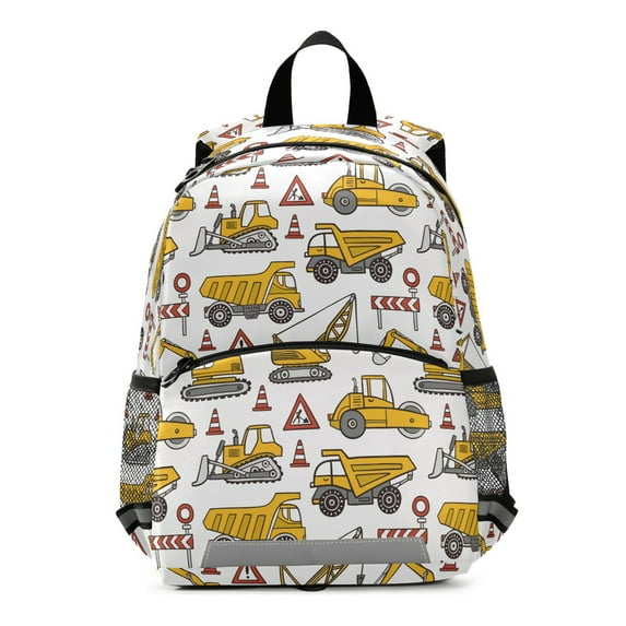 Construction Truck Kids Backpack Toddlers School Bookbag Age 2-6 Children Preschool Bag Boys Girls Kindergarten Daypack