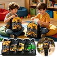 thumbnail image 1 of Construction Truck Pattern Backpack Customizable Assembly Car Casual Bag Lightweight Polyester Daypack for Sports School Outdoor Trips, 1 of 8