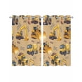 thumbnail image 1 of Construction Truck Sheer Curtains 54 Inch Length 2 Panels Set for Living Room/Bedroom, Cartoon Grips and Bulldozers Turmeric Kitchen Curtains Grommet Semi-Sheer Curtains Window Treatments 42"x54"x2, 1 of 7