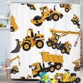 thumbnail image 1 of Construction Truck Shower Curtain Boys Excavator Cartoon Yellow Kids Machinery Bathroom Home Decor Set Waterproof Polyester 72Wx72H Inch 12 Pack Plastic Hooks WW-CSVI, 1 of 6