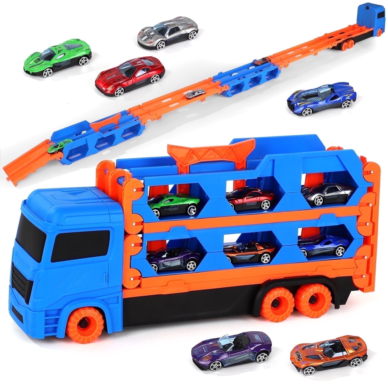 Baby Racing Car Truck Toy for 2 Year Old Boys, Toys Cars Set with Race Track Ultimate ...