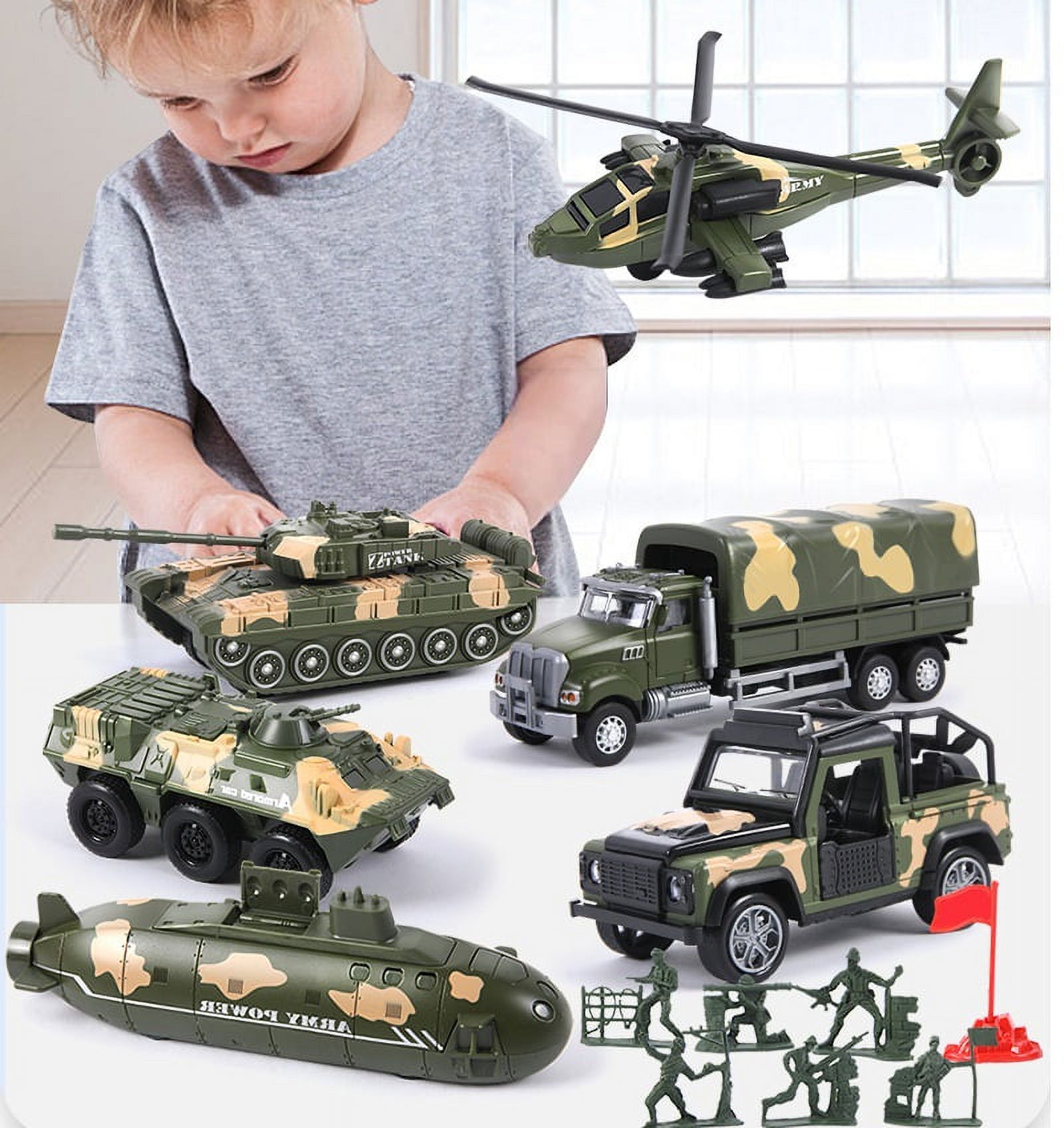 Construction Truck Toys, 13PCS Sandbox Toy Set with 6X Die Cast Metal