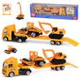 thumbnail image 1 of Construction Truck Toys for 1 2 3 4 5 6 Year Old Boys,5-in-1 Friction Power Toy Vehicle in Carrier Truck,Toddler Toys Car for Boys for Kids Aged 3+, 1 of 5