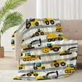 thumbnail image 1 of Construction Trucks Flannel Lightweight Blankets Quilt Plush Fleece Soft Bedding Throw Blanket for Couch and Bed 50"x40" for Kids, 1 of 6